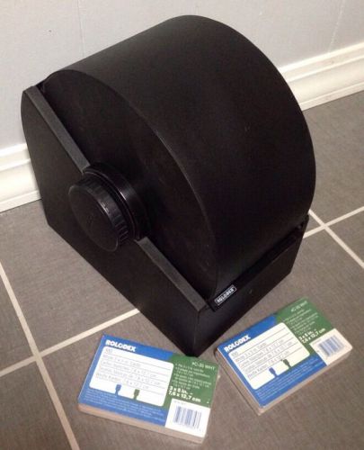Rolodex large metal rotary card file black # 3500s w/ 200 new cards for sale
