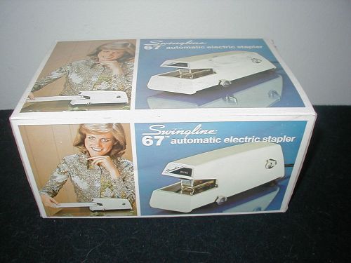 Rare Vintage SWINGTLINE 67 AUTOMATIC ELECTRIC STAPLER w BOX MODEL No. 67 JAPAN