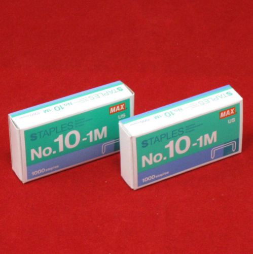 2 - 1000 Count Boxes of Max No 10-1M Staples for HD-10FL Mini Stapler