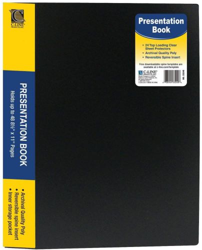 Pocket bound sheet protector presentation book 48 page capacity for 8.5 for sale