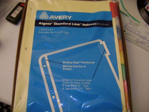 20 Sealed Packages of Avery Aligner 5 Colored Tabs Binder Indexes