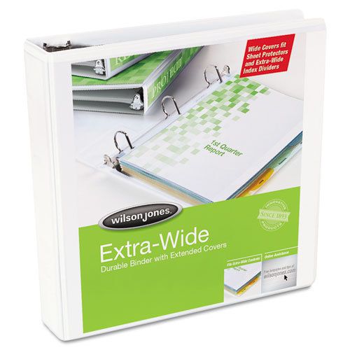 D-ring extended cover vinyl view binder, 3&#034; capacity, white for sale