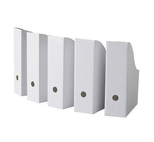 Magazine File Holder Organizer Storage Paper Box Office Plastic White Ikea Flyt