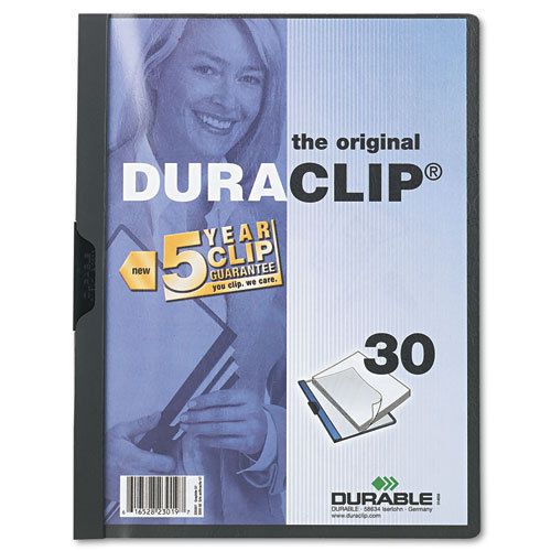 Vinyl DuraClip Report Cover, Letter, Holds 30 Pages, Clear/Graphite