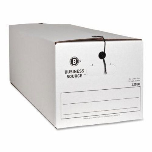 Business Source Storage Boxes, Letter, 12&#034;x24&#034;x10&#034;, 12/Carton, White (BSN42050)
