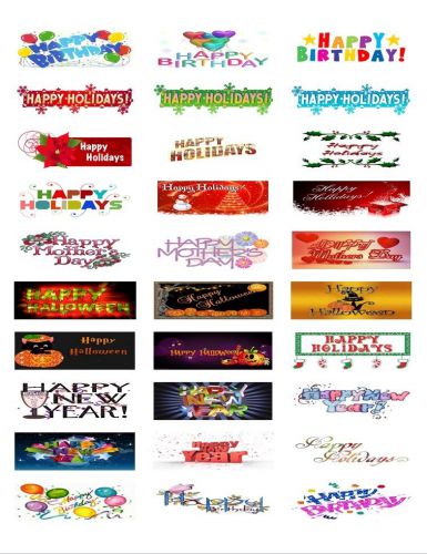 30 Return Address labels Happy Everything (all 30)