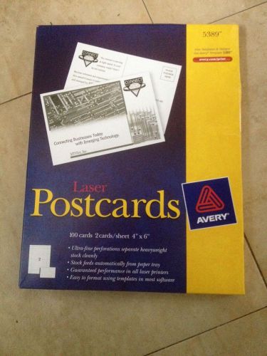 Avery Laser Postcards, 4&#034; x 6&#034;, Uncoated   Model: 05389