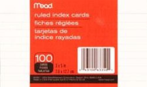 Mead Index Cards 3&#039;&#039; x 5&#039;&#039; Ruled