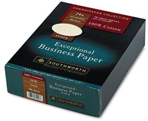 1 % cotton business paper 8.5 x 11 inches 24 lb ivory sheets per box for sale