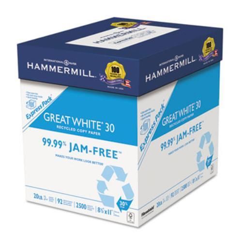Hammermill 67780 great white recycled copy paper, 92 brightness, 20lb, 8-1/2 x for sale