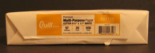 Quill Premium Multi-purpose printer paper 8.5&#034; X 11&#034; 97 bright, 20 lb 500 sheet