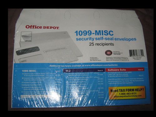 Self-Seal Envelopes For 1099-MISC Forms, 2014, 5 5/8&#034; x 9&#034;, White, Pack Of 25
