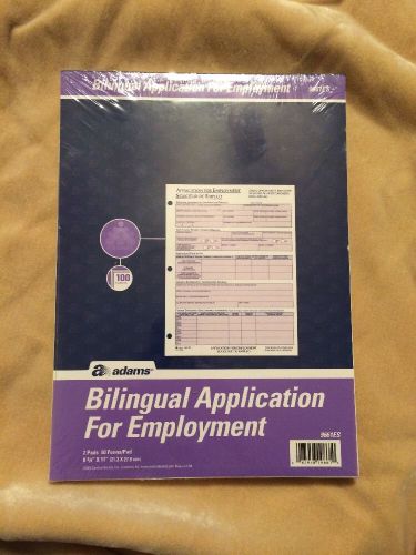 Adams Bilingual Application For Employment - 9661ES, 100 Applications On 2 Pads
