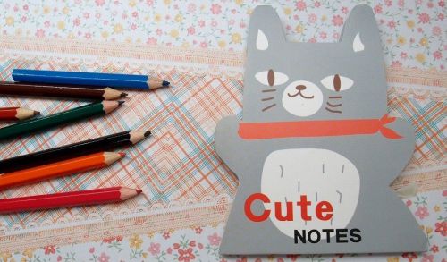 1X Cat Color Paper Memo Notes Scratch Pad Doodle Message Pocket Book Stationery
