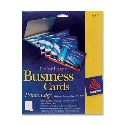Avery Business Card - 2&#034; X 3.50&#034; - 160 / Pack - White (AVE5881)
