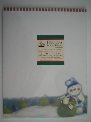 *NEW*~30 Designer Christmas &#034;SNOWMAN BEARING GIFTS&#034; Computer Stationery Sheets