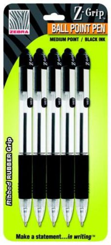 Zebra Z-Grip Retractable Ball Point Pens 1.0mm Black 5 Count
