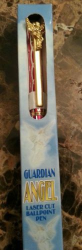 Palm Beach Jewelry Sterling Silver Tutone Red and Silver Guardian Angel Pen