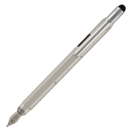Monteverde one touch tool contractor stylus, fountain pen, medium nib - silver for sale