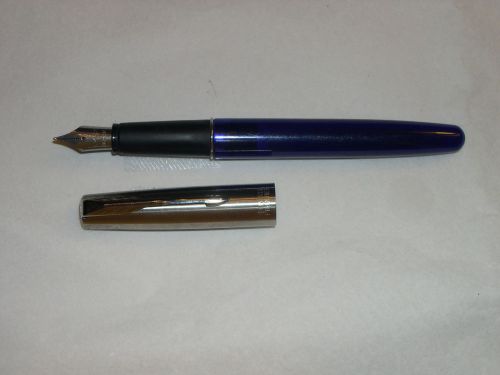 Parker “Frontier” Fountain Pen, Translucent Blue with Silver Trim