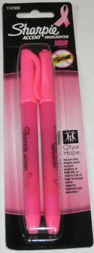2 Pack Sharpie Accent City of Hope Pink Ribbon Highlighters with Smear Guard