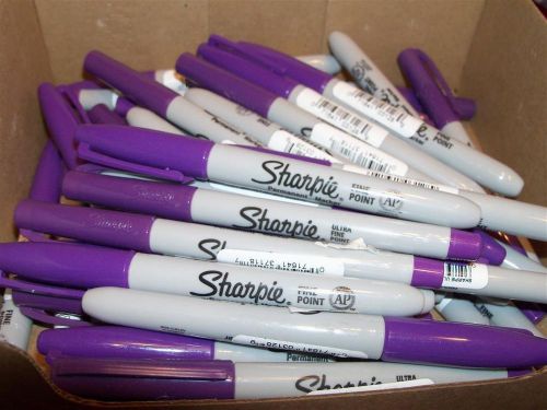 Lot of 24 Sharpie Permanent Markers Fine Point  - Purple - Brand New