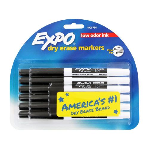 NEW Expo Low Odor Dry Erase Markers, Fine Point, Black Ink, Pack of 12 (1905754)