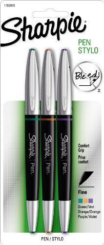 Sharpie 1763979 Fine Point Grip Pen, Fashion Colors, 3-Pack