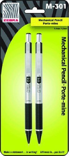 Zebra Pen M-301 Mechanical Pencil - 0.5 Mm Lead Size - Black, Silver (zeb54012)