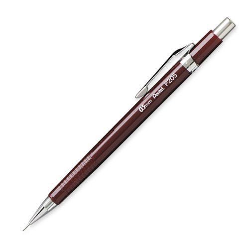 Pentel sharp automatic pencil - 0.5 mm lead size - burgundy barrel - 1 (p205b) for sale