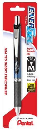 EnerGel Deluxe RTX Retractable Liquid Gel Pen 0.7mm Med Needle Black Ink 1Pk