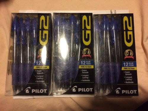 WOW-3 New Dozens Of Pilot G2 0.7MM-Fine Blue Ink Gel Rt Pens Best Buy (36 PENS)!