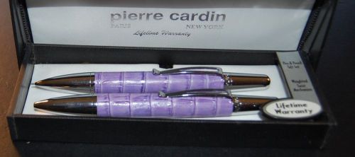 Pierre Cardin Short (5&#034;) Purple Mechanical Weighted Pencil &amp;  Pen Set