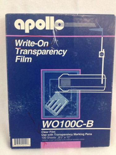 Apollo Write-On Transparency Film WO100C-B - 8.5 x 11 - Open Box - 54 Sheets