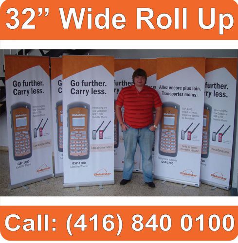 32&#034; wide trade show retractable pop up exhibit banner stand booth display (new) for sale