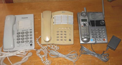 LOT OF 3* Business Office Phones Panasonic KX-TS105W &amp; KX-TG2336 &amp; AT&amp;T 925