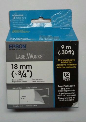 Epson LabelWorks LC-5WBN9 Standard LC Tape Cartridge, 3/4&#034; Black on White