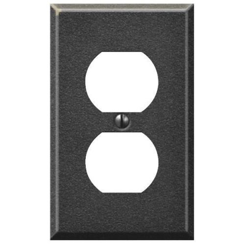 Textured Antique Pewter Steel Outlet Wall Plate-1DUP TX APWTR WALLPLATE
