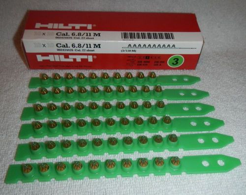 Hilti 10x10 Cal. 27 Short Cal. 6.8/11M 3/110M #3 Green Light Safety Cartridges