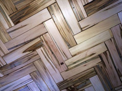 Ambrosia Maple Parquet freestyle flooring DIY floor design old growth wood