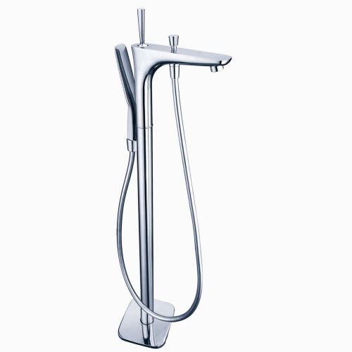 Modern design free standing bathtub filler shower chrome brass tap free shipping for sale