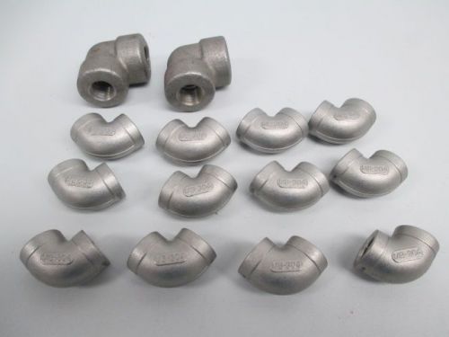 LOT 14 NEW MB-304 150-3/8 ASSORTED STAINLESS 90DEG ELBOW FITTING 3/8IN D241240