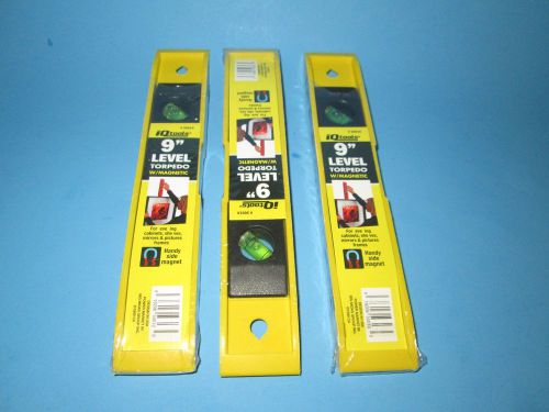 Lot of 3-  9&#034; MAGNETIC TORPEDO LEVEL NEW YELLOW TOOL