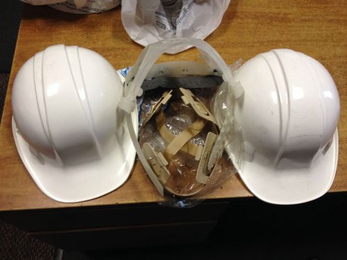 LOT OF 2 WHITE  Cap Hard Hat - Class WITH SUSPENSION