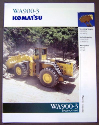 Komatsu WA900-3 Wheel Loader Dealer Sales Spec Sheet Brochure