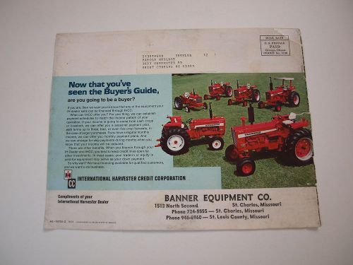 IH International Harvester Spring &#039;71 Buyer&#039;s Guide Back Cover 1026 656 Tractor