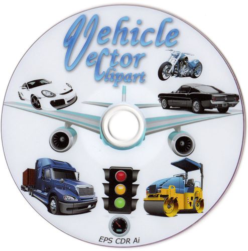 Vehicle vector clip art collection cars planes bikes trains &amp; more eps cdr for sale