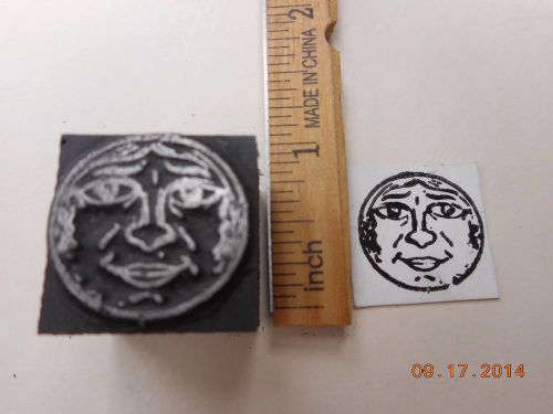 Printing Letterpress Printers Block, Moon Face