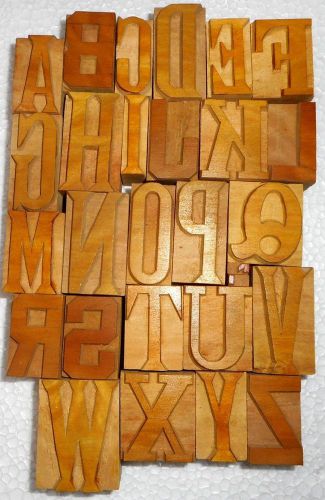 Vintage letterpress letter wood type printers block a to z  collection b833 for sale