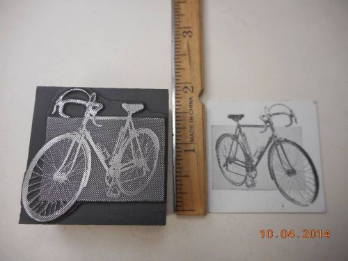 Letterpress Printing Printers Block, Men&#039;s Bicycle w Drop Handlebars